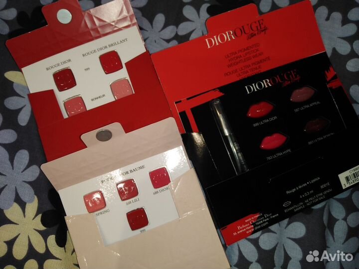 Карталетки помад Dior,Guerlain