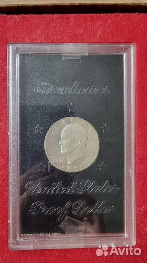 1 доллар 1971года, S, доллар Эйзенхауэра США, сере