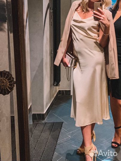 Платье-комбинация атласное