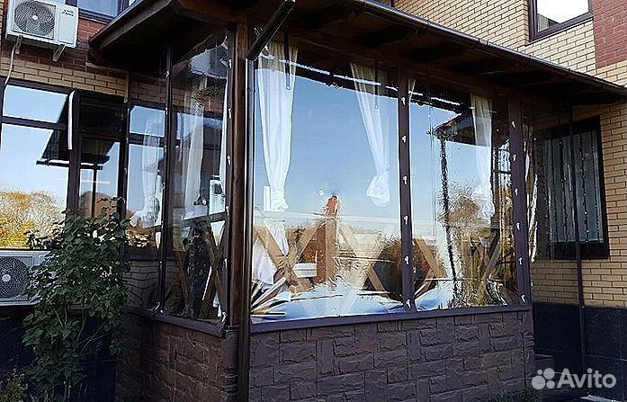 Мягкие окна для террасы, веранды беседки, под ключ