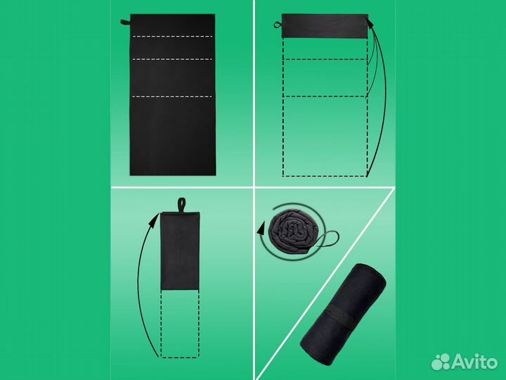 Спортивное полотенце из микрофибры. беспл.доставка