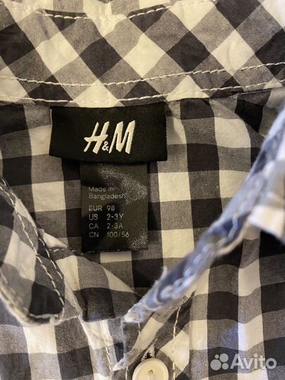 Рубашка для мальчика h&m 98