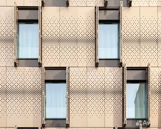 Фигурные панели фасада домов с подсветкой и без