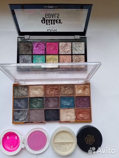 Палетка теней, бронзер, пудра, nyx, bobbi brown