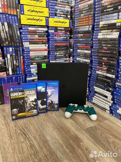 PS4 Slim 500gb + 3 диска