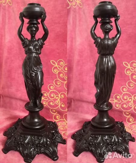 Подсвечник Девушка Касли Тепляков 1896 год чугун