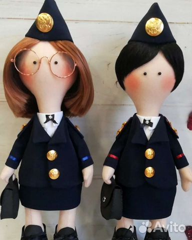 Текстильные куклы военные