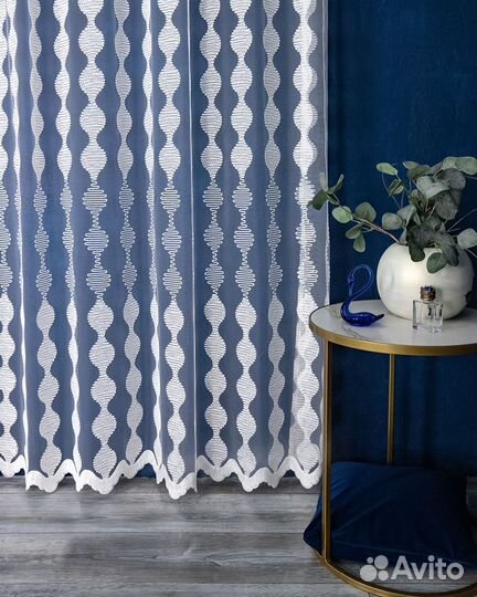 Тюль дентель Капель готовый на окна пошив