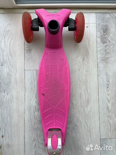 Самокат детский трехколесный scooter розовый