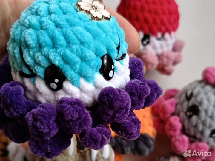 Брелки яркие, хаски, лисы, котики. Ручная работа