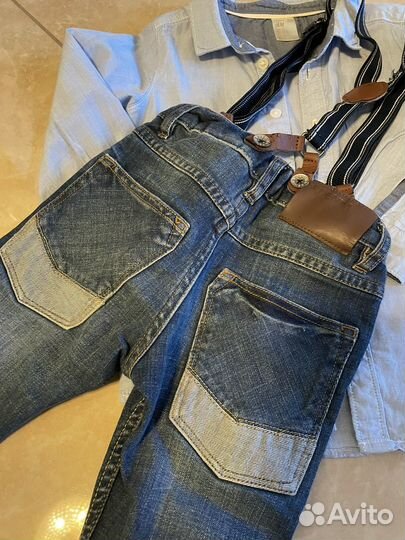 Джинсы рубашка hm 92