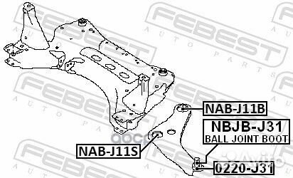 Сайлентблок передний переднего рычага nabj11S