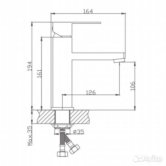 VF.10803, VF.10803, Смеситель для раковины, нерж