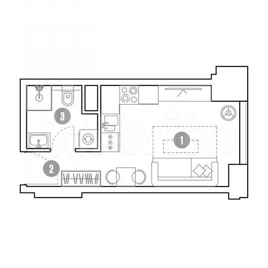 Апартаменты-студия, 19,9 м², 16/36 эт.