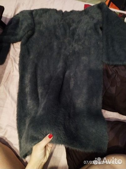 Платье свитер. Меховое