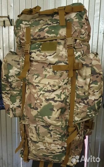 Рюкзак туристический мужской темно-зеленый 130 л