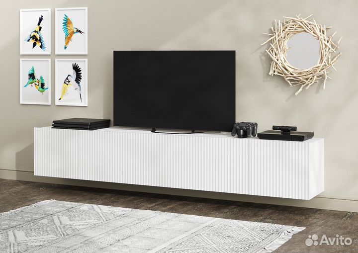 Подвесная Тв Тумба в гостиную Сканди