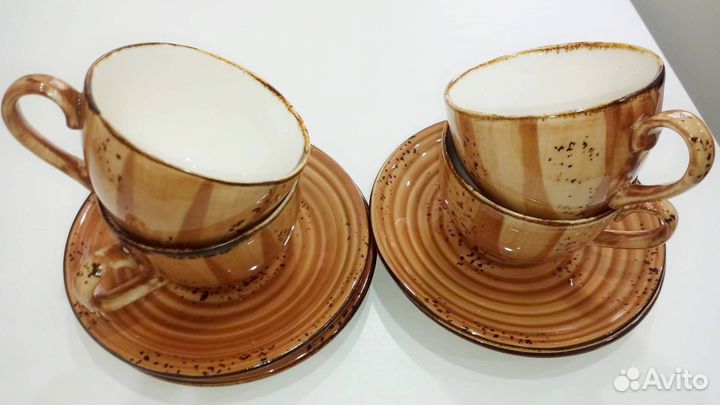 Кружки 220 мл, набор 4 чайные пары новые