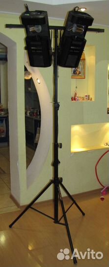 Светомузыка Сканеры Роллер 2шт Gobo Mic DMX Штатив