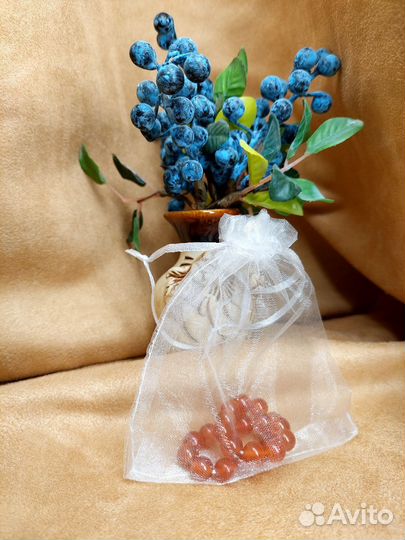 Браслет из натурального камня сердолик розов кварц