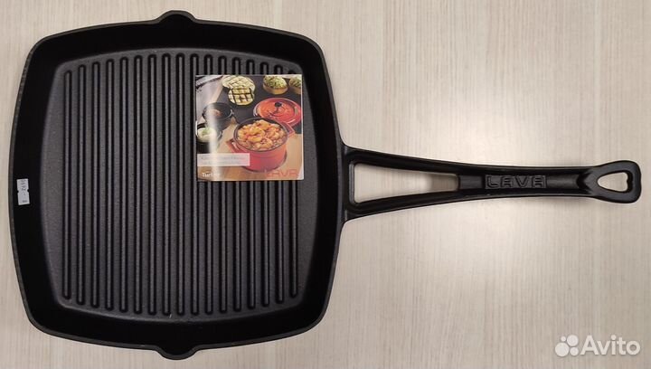 Сковорода Гриль с ручкой 26х26, Чугун lava (лава)