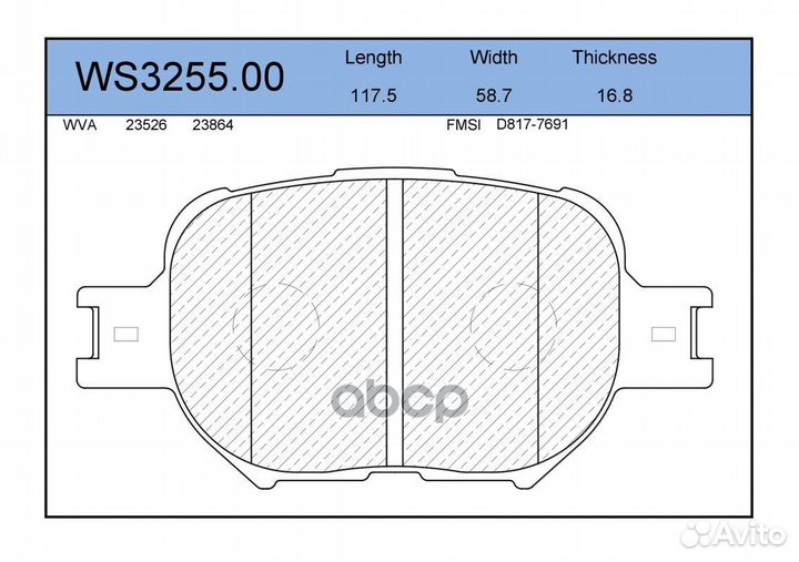 Колодки тормозные дисковые перед toyota MAT