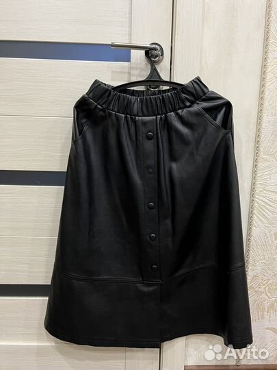 Юбка экокожа 44