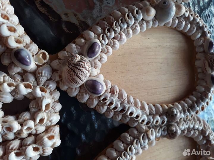 Рамка для фото, декорированная ракушками