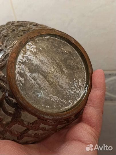 Бутылка, графин, штоф в латунной оплетке, Китай