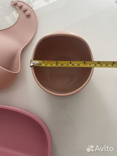 Силиконовые тарелки и нагрудник для прикорма