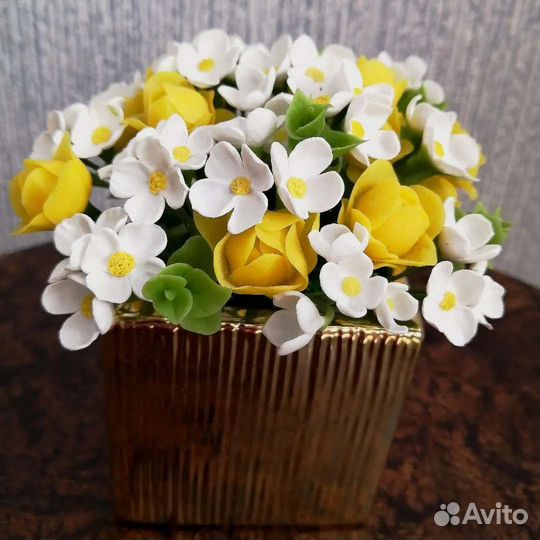 Весенний букет из холодного фарфора