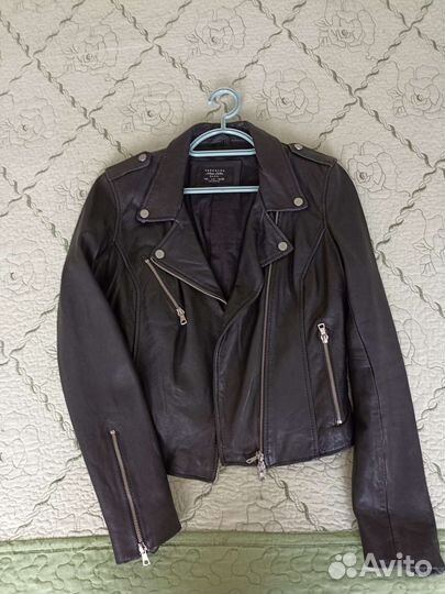 Кожаная куртка zara натуральная кожа