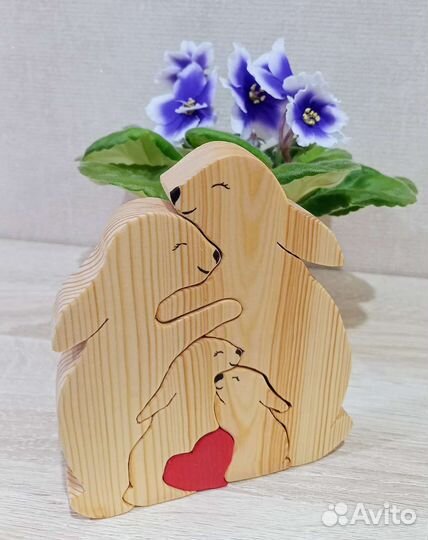 Деревянные фигурки, семейные пазлы, подарок