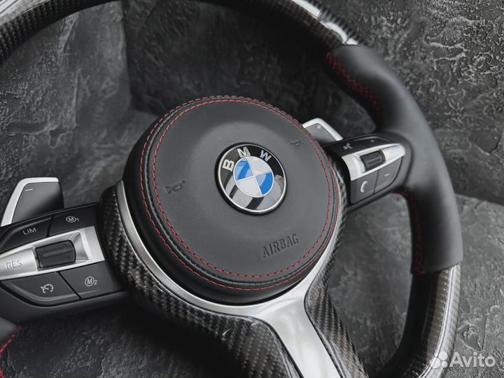 Рули BMW F серии. Строчка, подогрев, карбон Арт И135726786