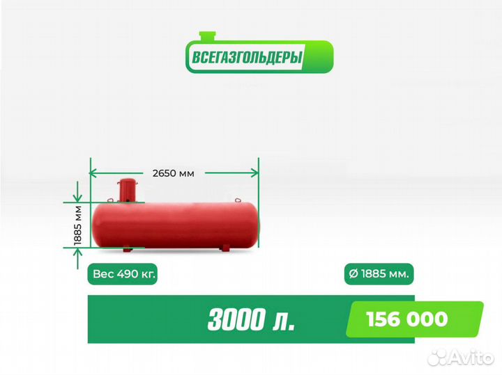 Газгольдер 3000 л. Подземный / Доставка Монтаж