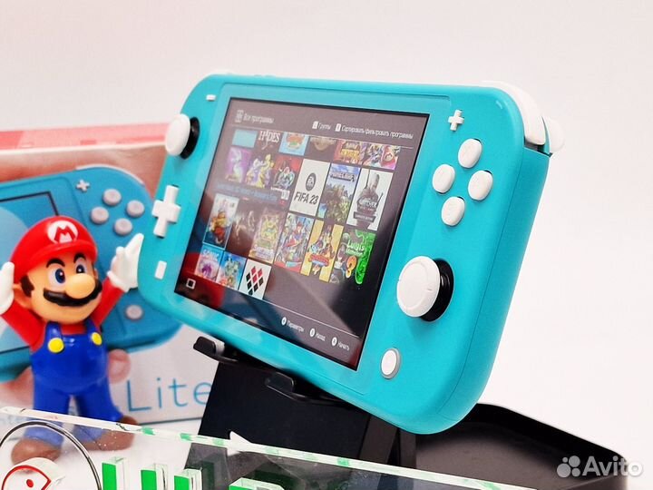 Nintendo Switch Lite (бирюзовый) прошитый + 128Gb