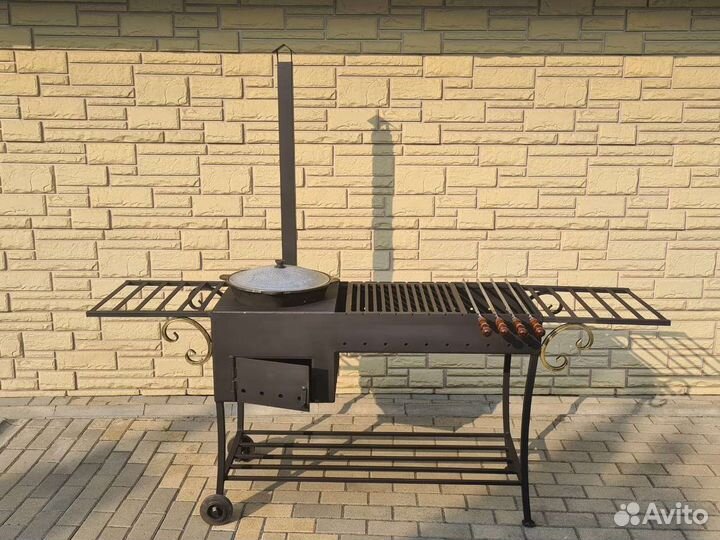 Мангал с печкой под казан
