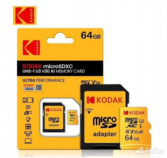 Новая Карта Памяти Micro SD Kodak 64Гб