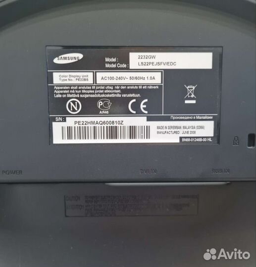 Монитор samsung SyncMaster 2232GW 22