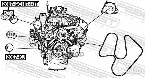 Ролик натяжной jeep liberty 2000-2007 2087-KJ F