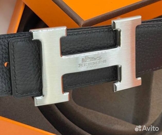 Ремень мужской Hermes, кожа натуральная