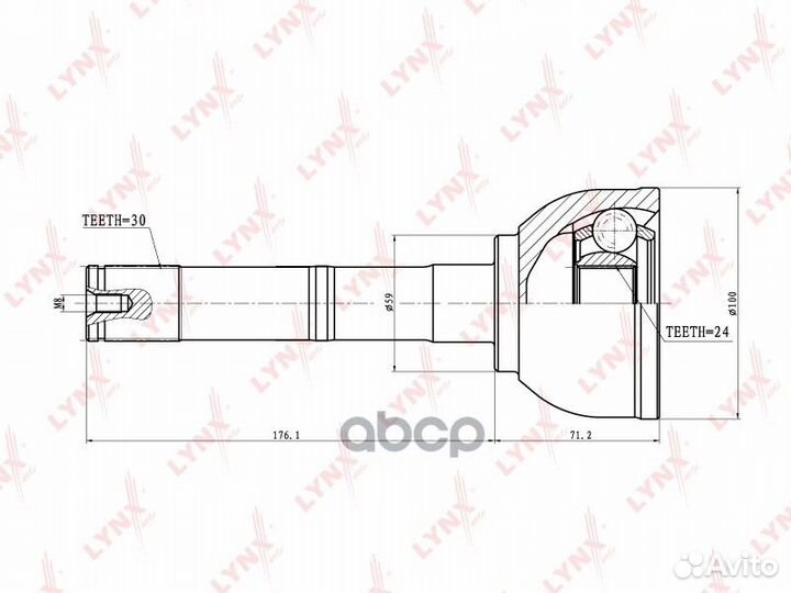 Шрус наружный перед прав/лев CO7531 lynxauto