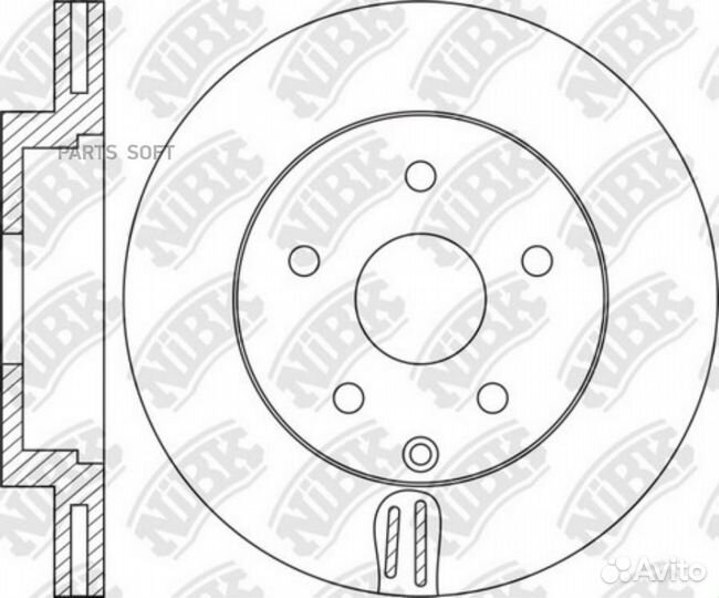 Nibk RN1728 Диск торм. пер. вент