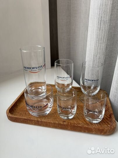 Бокалы рюмки стаканы бизнес класс Аэрофлот
