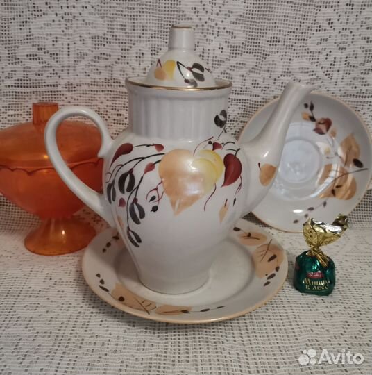 Кофейник фарфор СССР ручная роспись