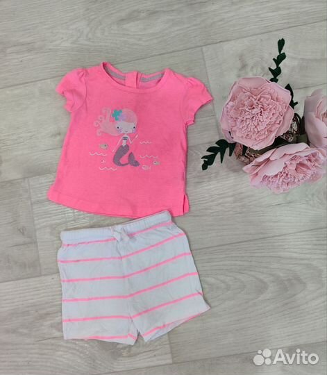 Летние вещи пакетом на девочку 74-80 см