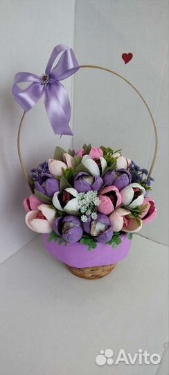 Сладкая корзина из конфет