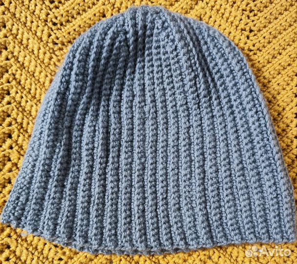 Мужская шапка большого размера, ручная вязка