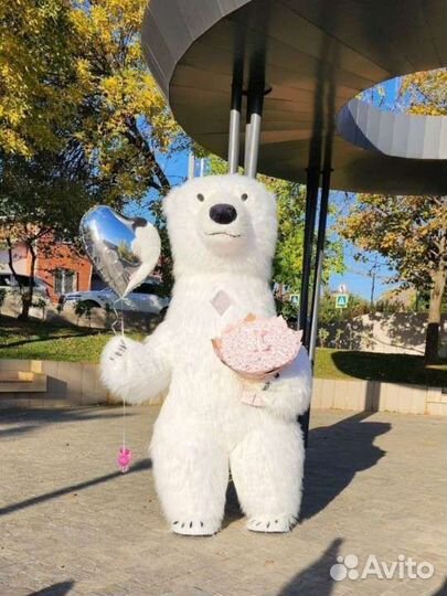 Мишка, ростовая кукла, праздник, поздравление