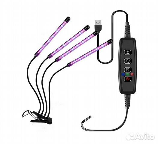 Светодиодный светильник Фито 4 лампы 40Вт, красно